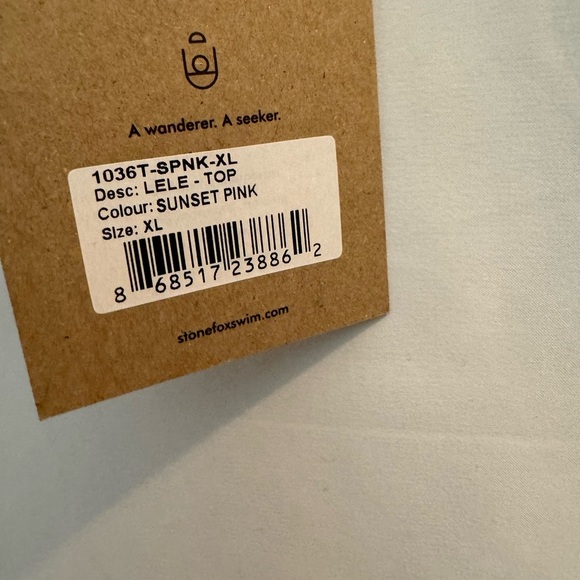 Stone Fox Lele Bandeau Bikini Swim Top Sunset Pink XL - Picture 2 of 5